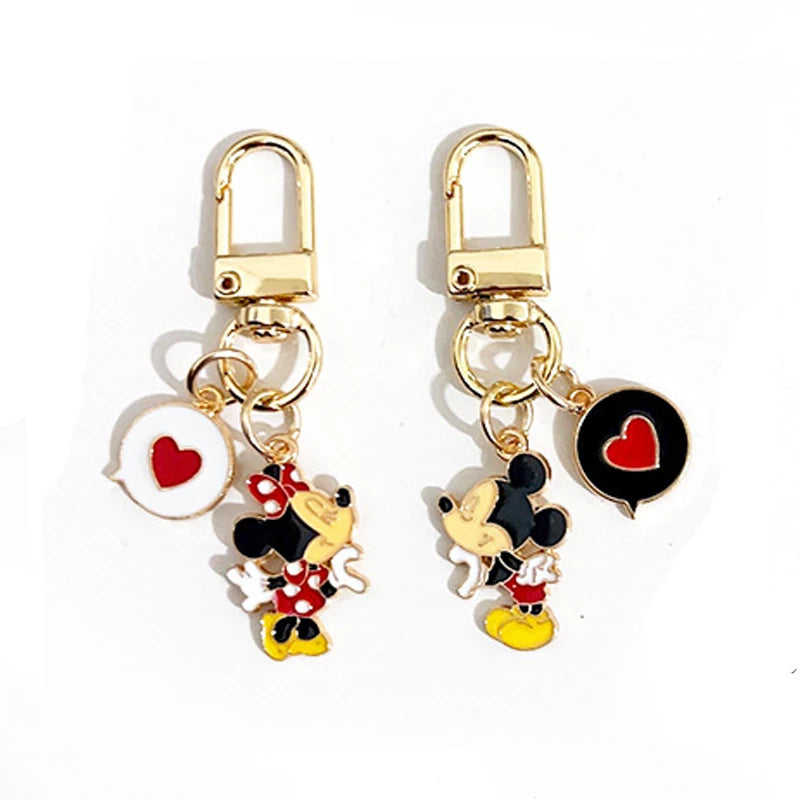 2pcs Disney Mickey Mouse Metal Keychain, Minnie Mouse, Kawaii Bag