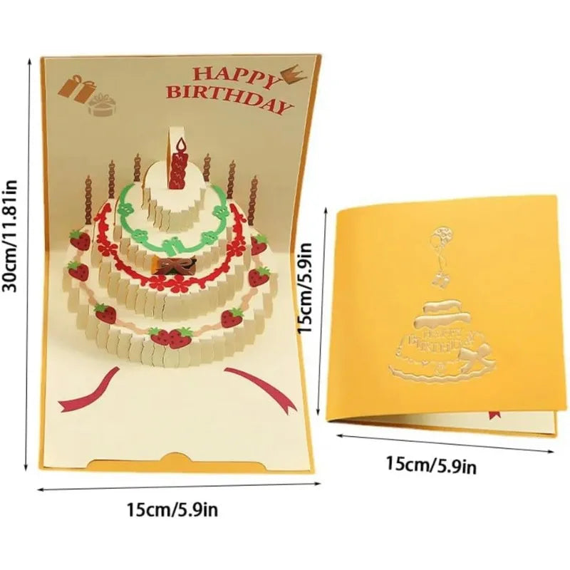 3D Pop Up Gift Card with Led Music Gift Cards Musical Birthday