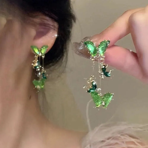 Delicate and Elegant Temperament Butterfly Tassel Earrings Women's