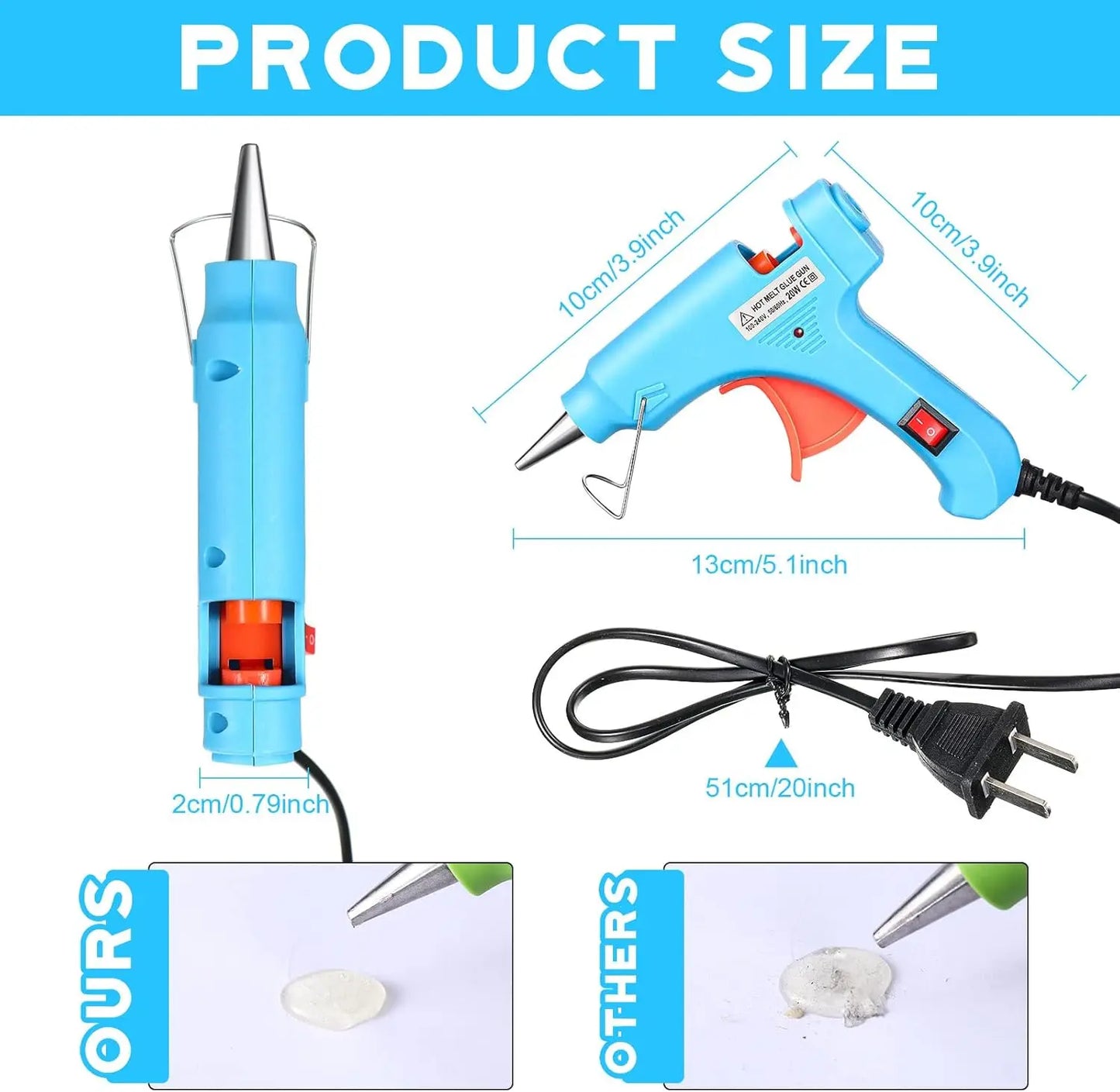 20W Mini Hot Glue Gun, Fast Preheating Glue Gun for Christmas Crafts
