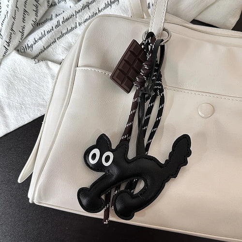 Leather Dachshund Bag Pendant Creative Keychain Lanyard bag Accessory