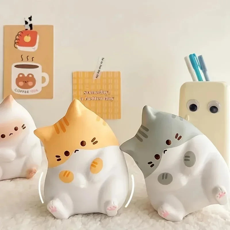 1Pc Adorable Cartoon Cat Squeeze Toys for Kids Adult Soft Pinch PU