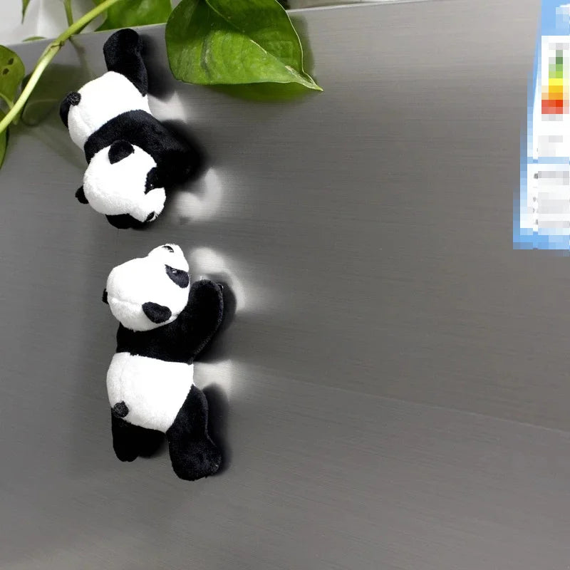 Cute Soft Plush Panda Magnet - Oval Fabric Whiteboard & Fridge Decor,