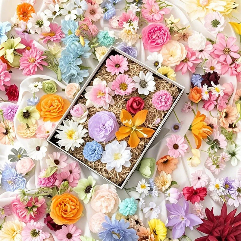 20/52Pcs Random Mix Artificial Flowers Silk Fake Flowers for Home Room