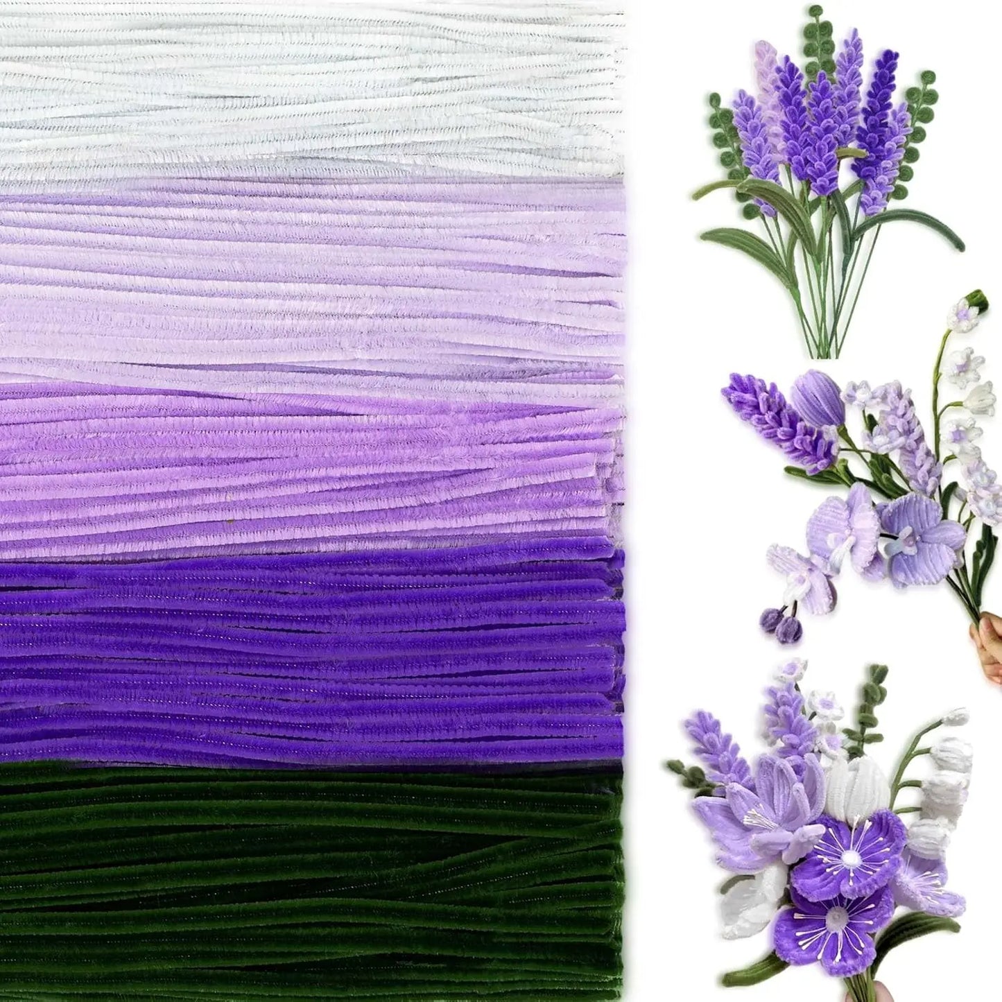 500/600 Pieces Pipe Cleaners Chenille Stems 12 Inch Craft Supplies