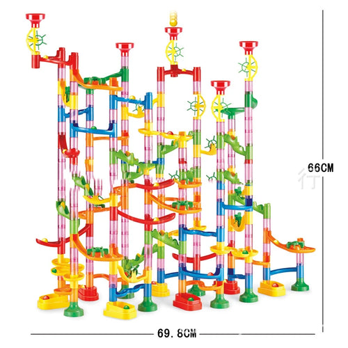Marble Run Race Track Building Blocks Kids 3D Maze Ball Roll Toy DIY
