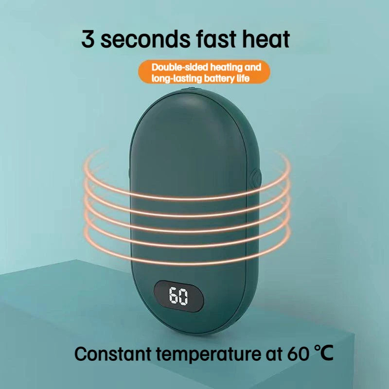 USB Rechargeable Hand Warmer Power Bank 2-in-1 Mini Electric Heater