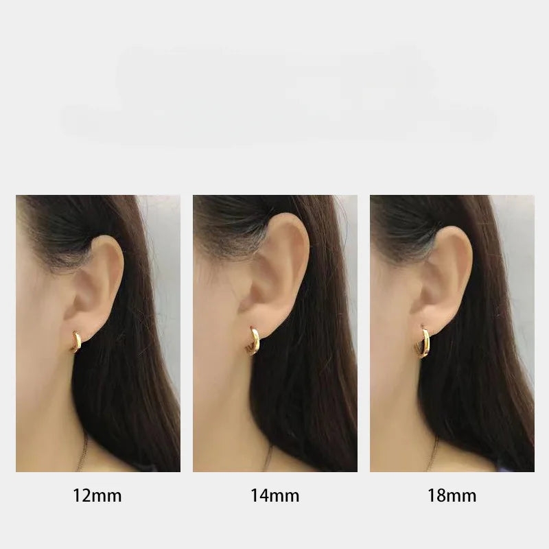 925 Sterling Silver Geometry Hoop Earrings for Women Fashion Silver