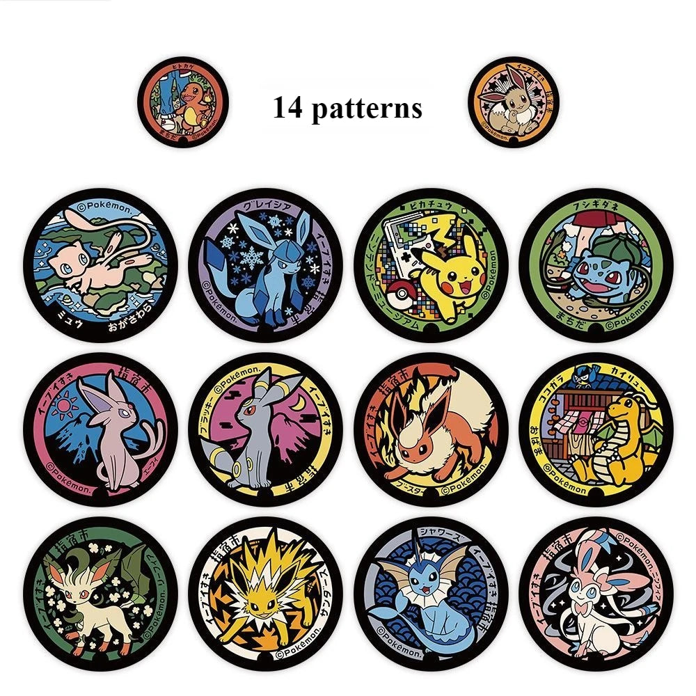 500/1000PCS Pokemon Pikachu Roll Stickers Cartoon Scrapbook Phone Gift