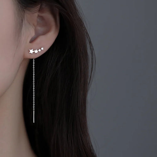 Ventfille 925 Sterling Silver Star Earring for Women Girl Simple