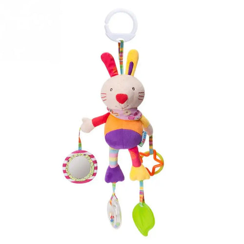 Soft Giraffe Zebra Animal Handbells Rattles Plush Infant Baby