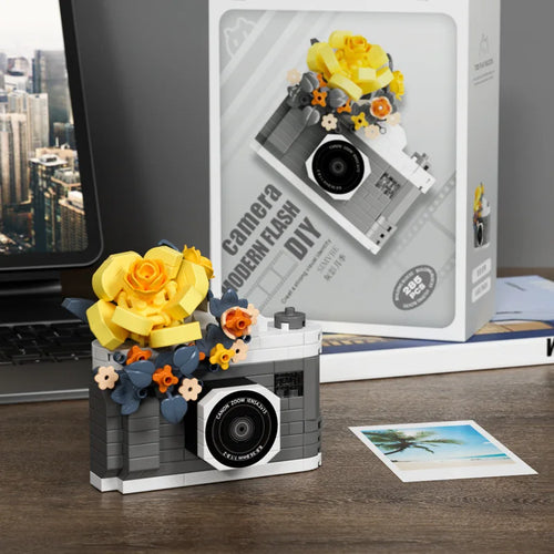 SLR Camera Mirror Flower Model Building Block Set - Creative Trendy