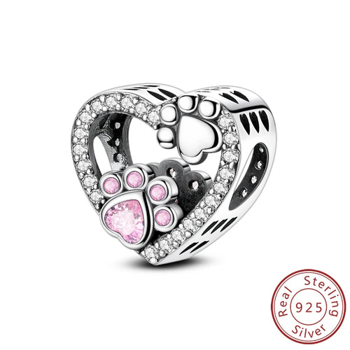 New Love Heart Shaped Charms 925 Sterling Silver Family Love