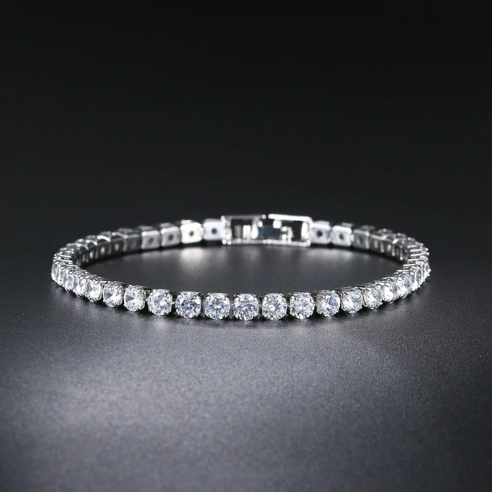 Silver Color 2.5/3/4/5mm Zircon Tennis Bracelet For Women Men Dazzling