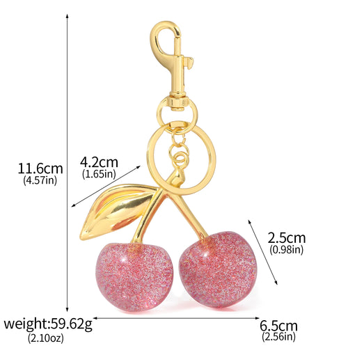 Fashion Delicious Red Cherry Keychain Summer Fruits Cherries Pendant