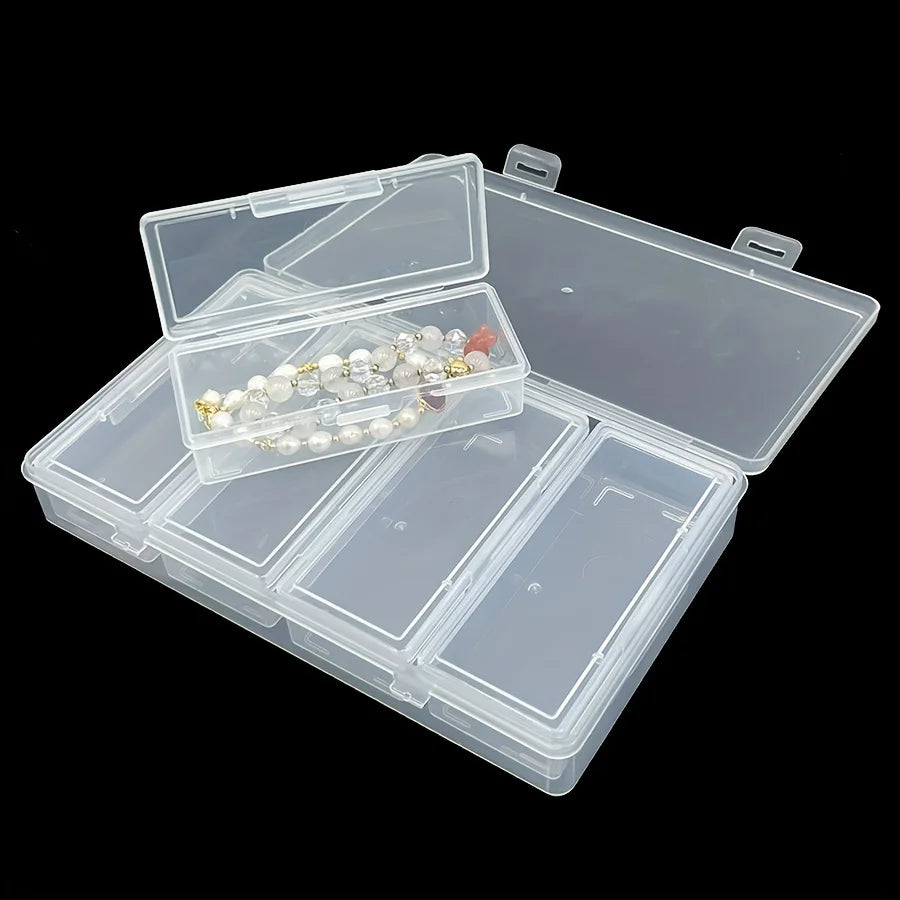 4 Adjustable Dividers Clear Plastic Storage Organizer Box - Craft &