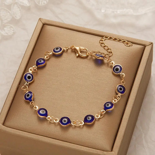 Lucky Turkey Evil Eye Bracelet For Women Men Colorful Red Blue Eye
