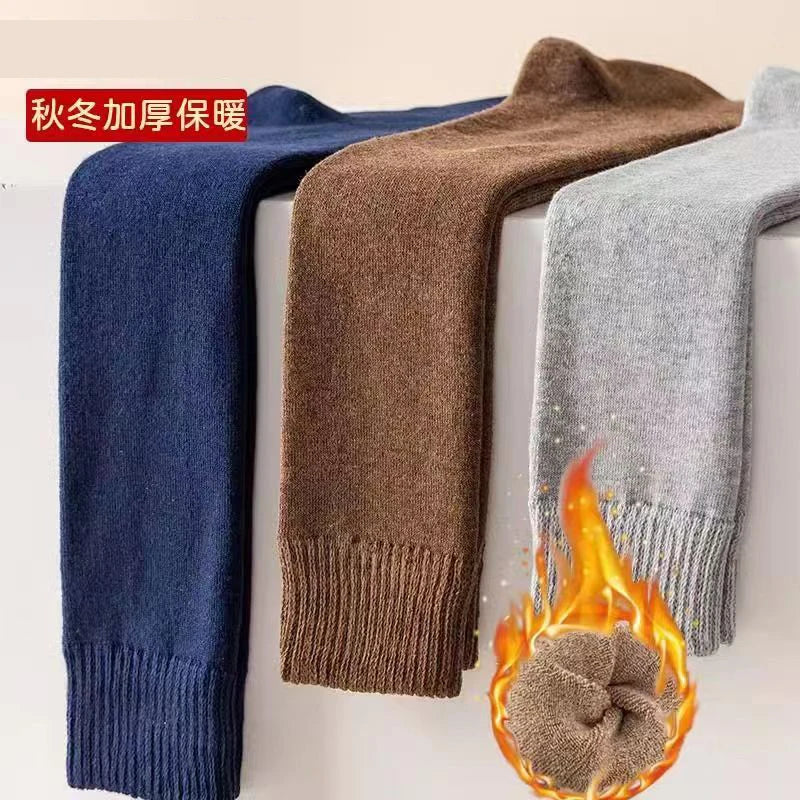 Winter Men's Knee Long Socks Wool Keep Warm Longer Stocking