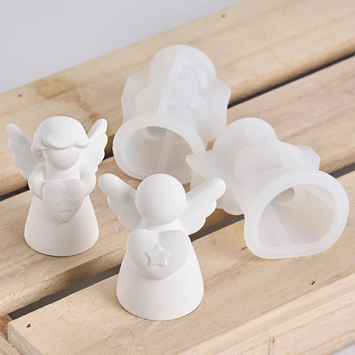 Heart Wings Angel Silicone Scented Candle Mold DIY Girl Sculpture