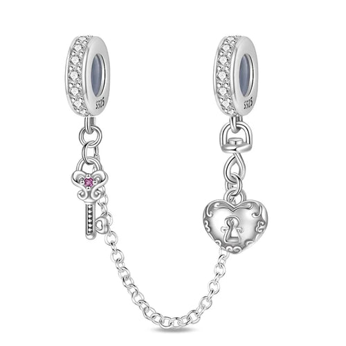Classic Silver Plated Lotus Guardian Angel Heart-Shaped Zircon Charms