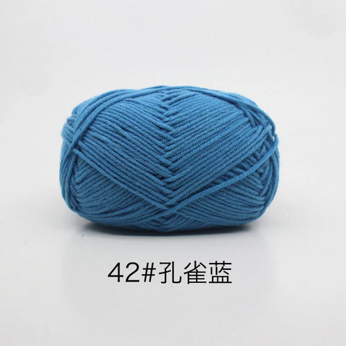40-50g/Set 4ply Milk Cotton(80%) Knitting Yarn Needlework Dyed Lanas