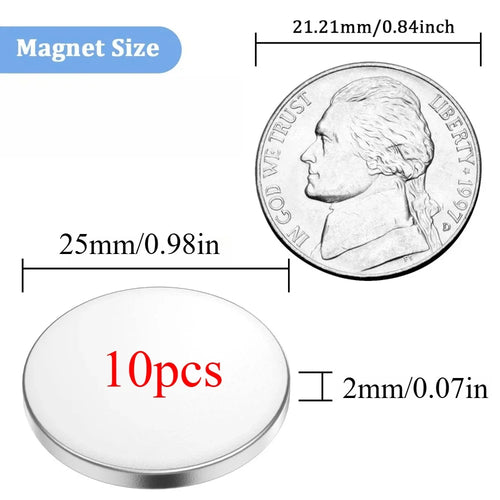 High-Power Neodymium Round Magnet 25x2/25x3/30x2/30x3 mm, Ideal for