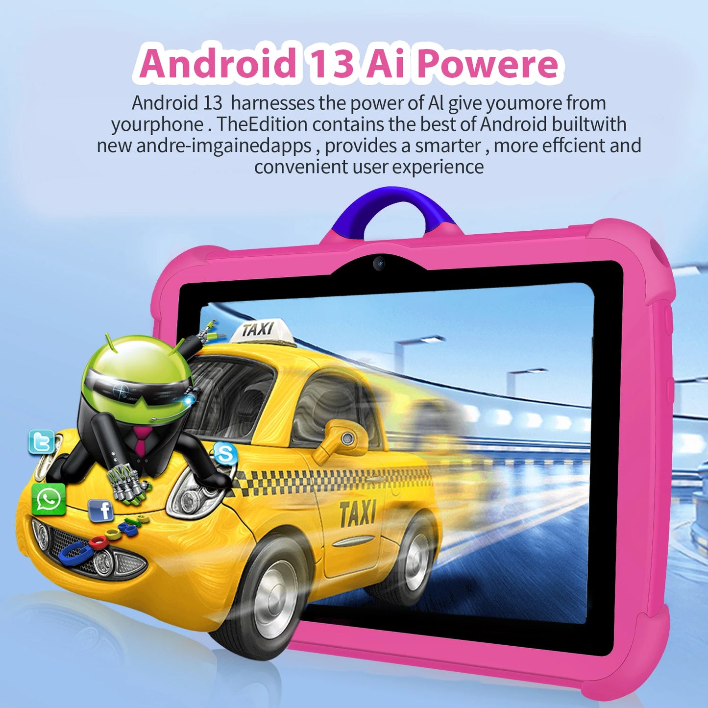 New Cartoon Pattern Kids Tablet 7 Inch Quad Core 4GB RAM 64GB ROM