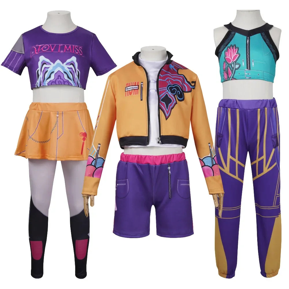 Halloween Huntrix KPop Mira Zoey Rumi Cosplay Costumes Sets for