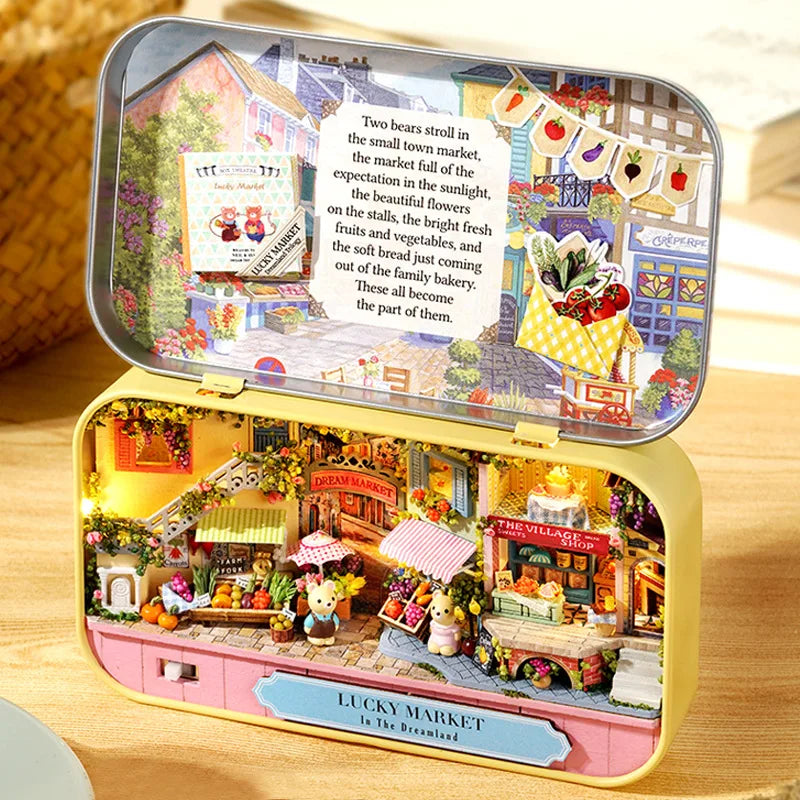 DIY Wood DollHouses Handmade Funny Box Theatre Miniature Box Cute Doll