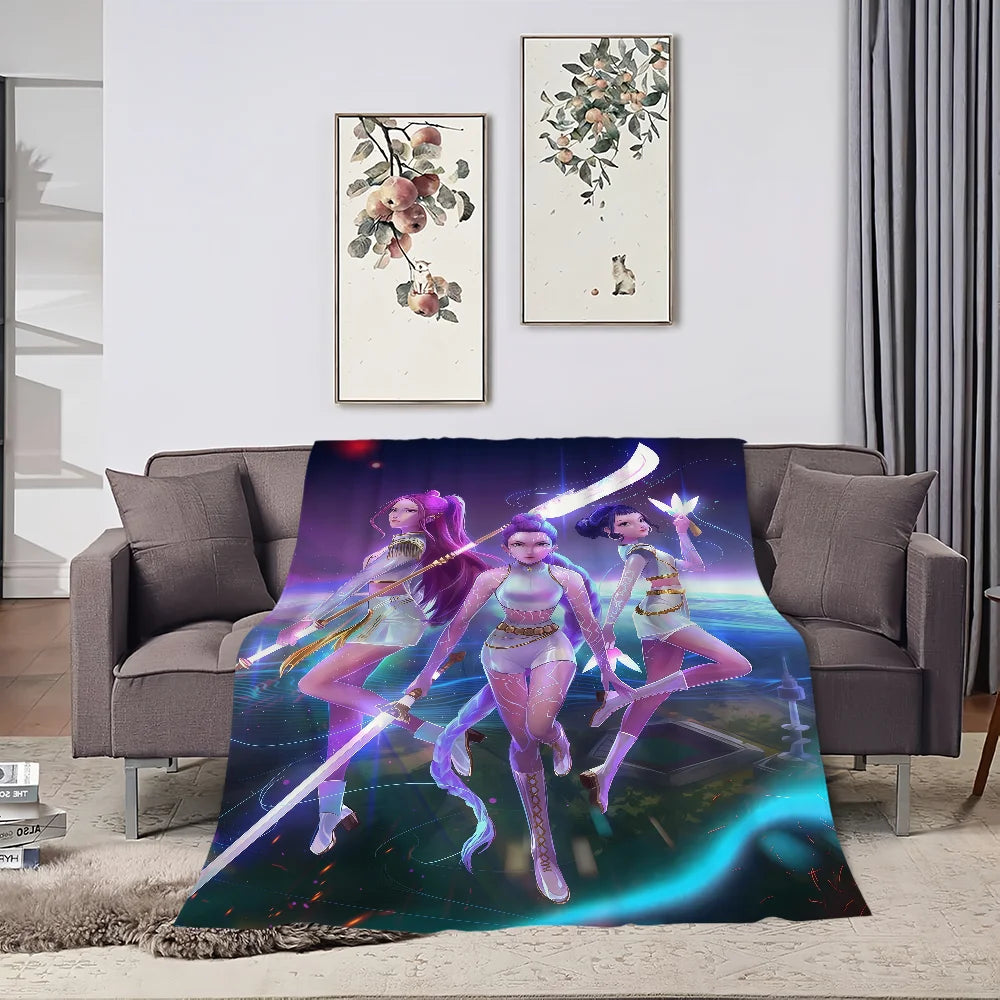 Blanket K-KPop warm soft plush D-Demon blanket for sofa living room