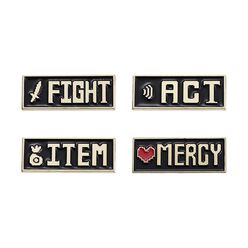 Cartoon Game Enamel Pins Red Heart Mercy Undertale Game Action Fight