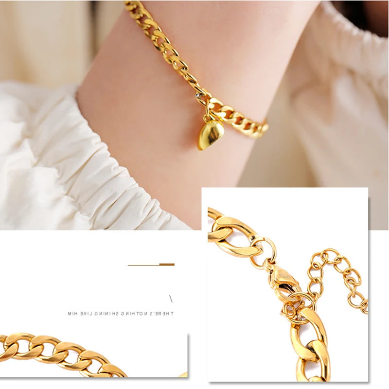 2Pcs/set Magnet Couple Bracelets Heart Attraction Bracelet Stainless
