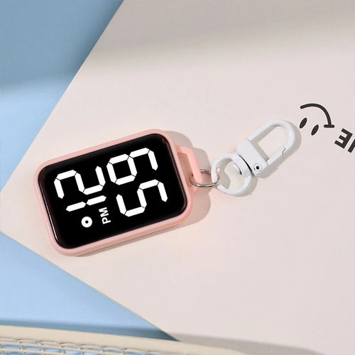 1PC LED Keychain Pocket Watch Digital Display Electronic Watch Student