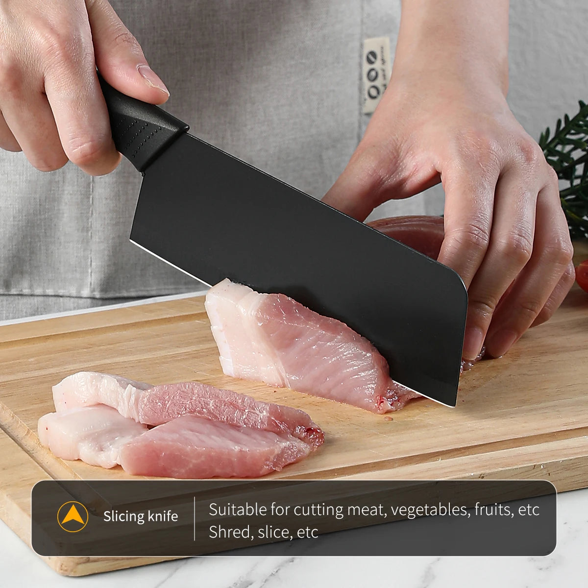 3/5pcs Kitchen knife set, high-grade black steel knife set Gift knife