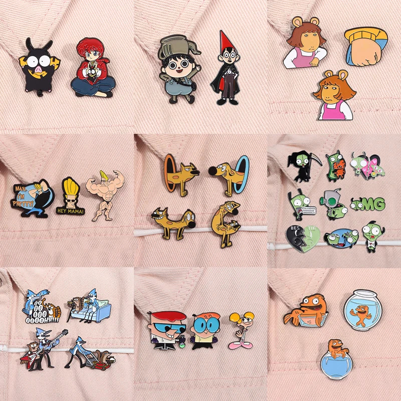 2-9pcs/set Cartoon Characters Collection Enamel Pins Cool Cute Anime