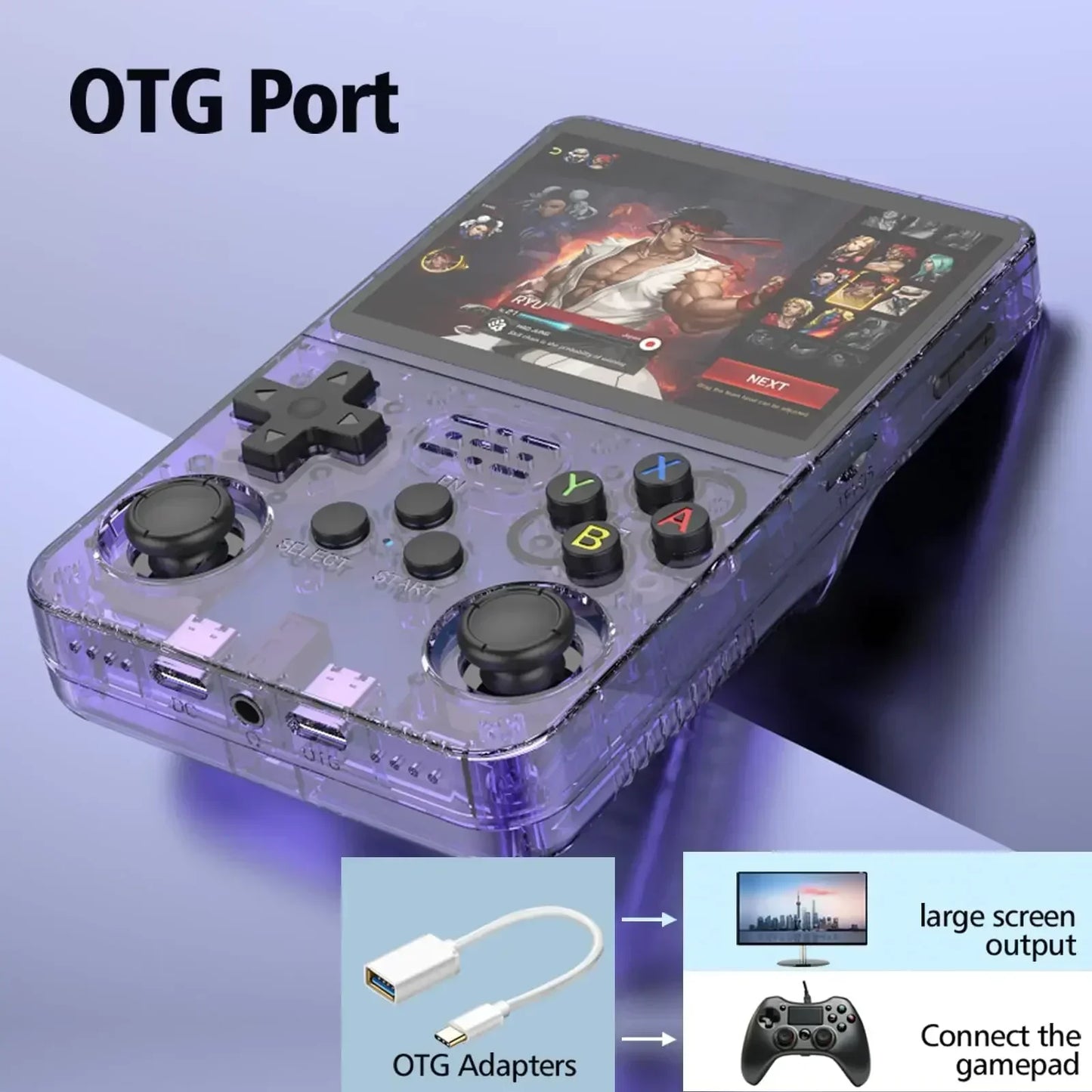 R36S Retro Handheld Video Game Console ARKOS System 3.5 Inch IPS