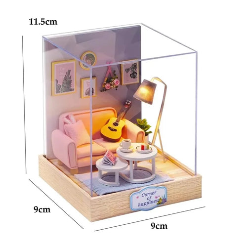 New Miniature Doll Houses DIY Small House Kit Making Room Toys Home