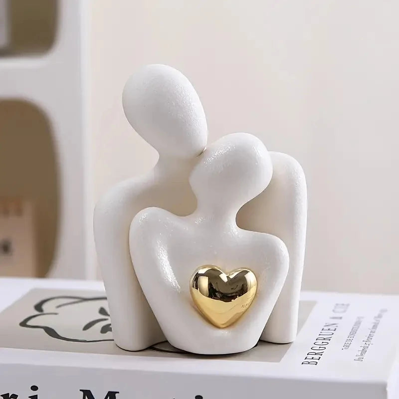 1Pc Romantic Love Embrace Statue Ornament Couple Set Bedroom Interior