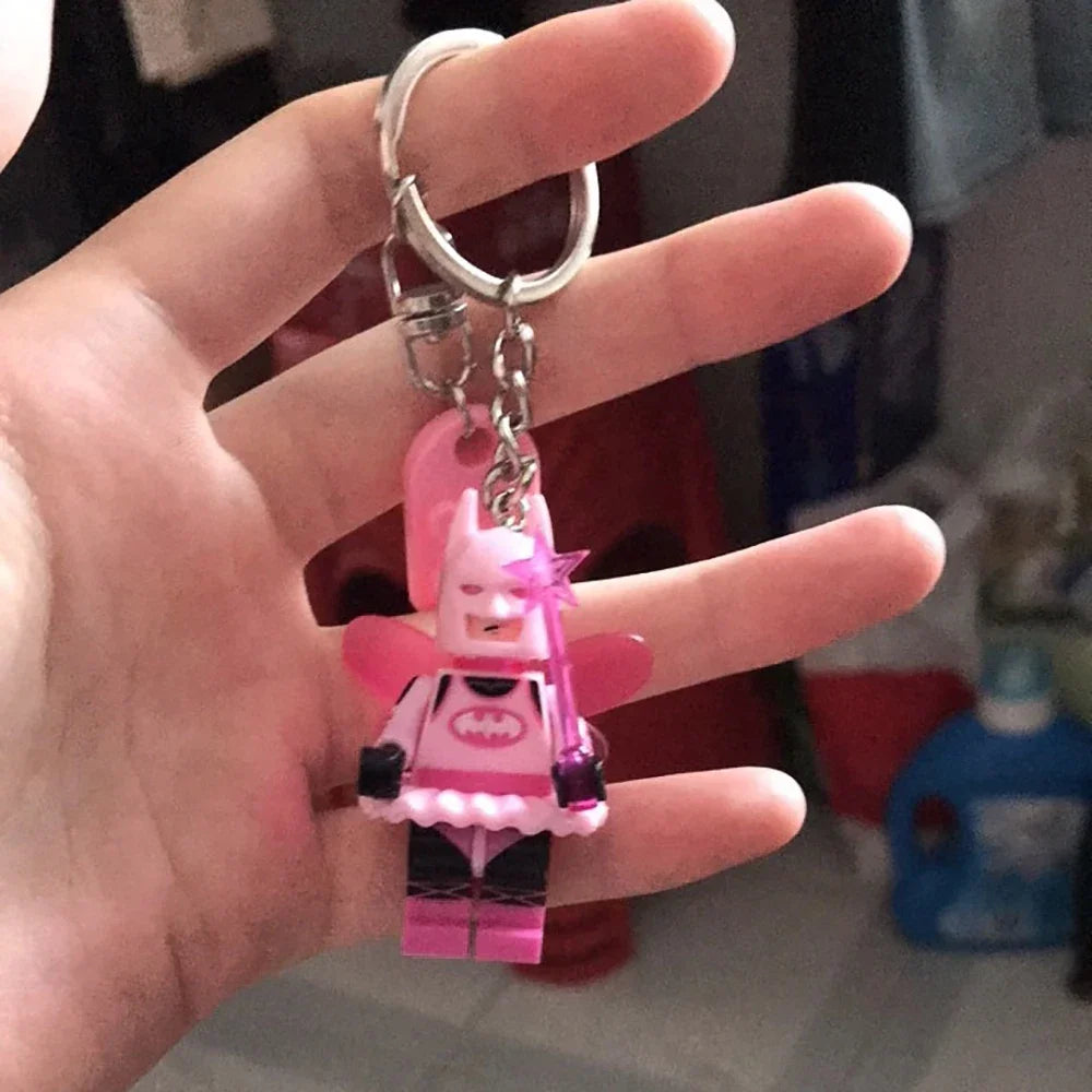 Beautiful Handmade 3D Fairy Star Pink Black Bat Keychain Y2k Heart