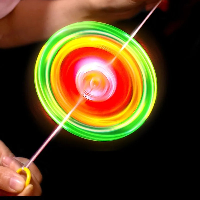 3pcs New Luminous Hand Pull Luminous Flashing Rope Flywheel Toy Led