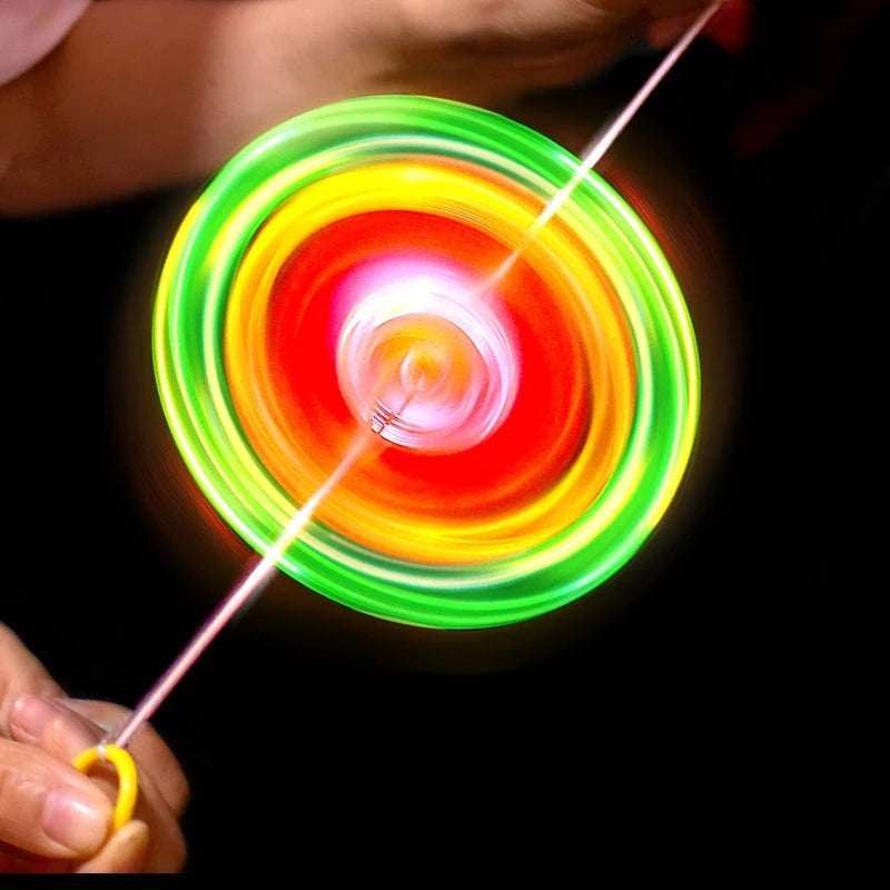3pcs New Luminous Hand Pull Luminous Flashing Rope Flywheel Toy Led