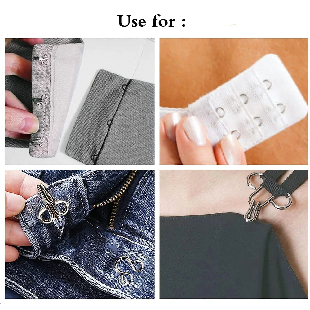 100 Sets Sewing Hook and Eye Latch 11.5-17mm Large Hooks and Eyes