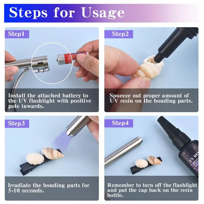 25/50g UV Resin Glue Set Clear Glue Ultraviolet Quick Drying Type With