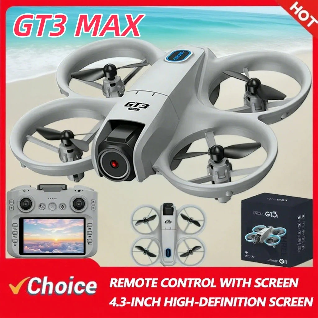 2025New GT3 MAX Drone 8K HD 4.3" Remote Control Headless Mode