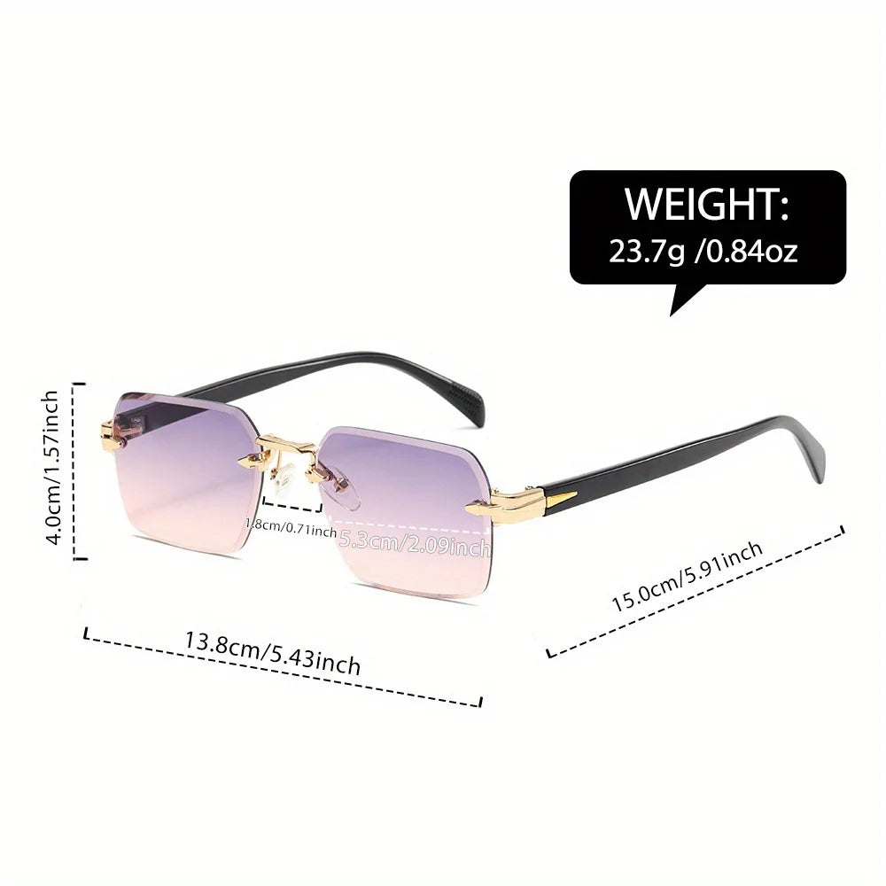 Classic Unisex Fashion Sunglasses Frameless Trendy Eyewear for Holiday