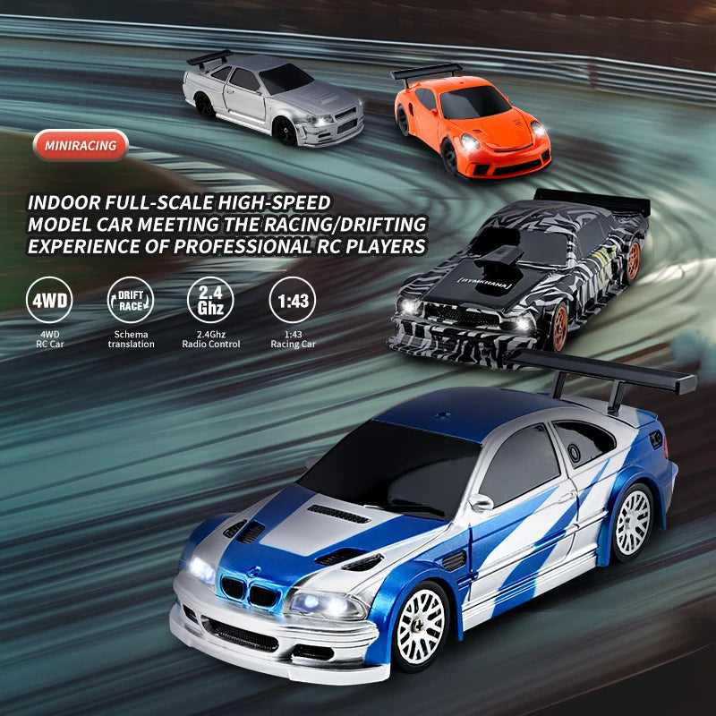 Upgraded Gyro 1/43 RC Drifting Car Racing RTR 4WD High Speed Radio