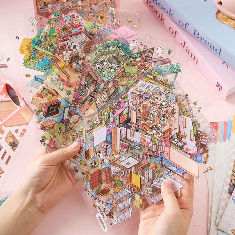 Mr Paper 49pcs Sunny Town Series miniature scene creation sticker book