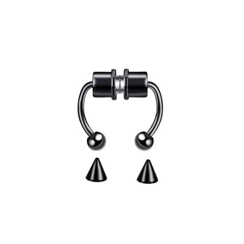 5pcs Stainless Steel Magnet Fake Nose Ring Hoop Fake Piercing Hoop
