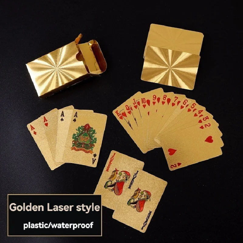 Golden Color Playing Card Game Card Group Waterproof Poker Suit Magic