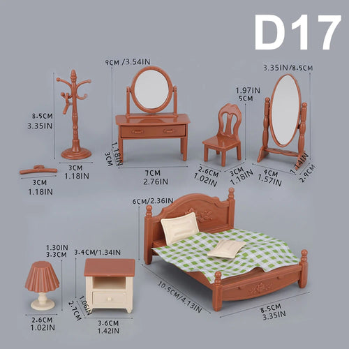 1:12 Miniature Furniture Forest Family Kitchen Toy Dining Table